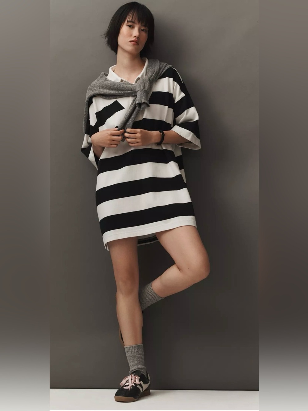 DAILY PRACTICE by ANTHROPOLOGIE Striped Rugby Mini Dress NWT Medium